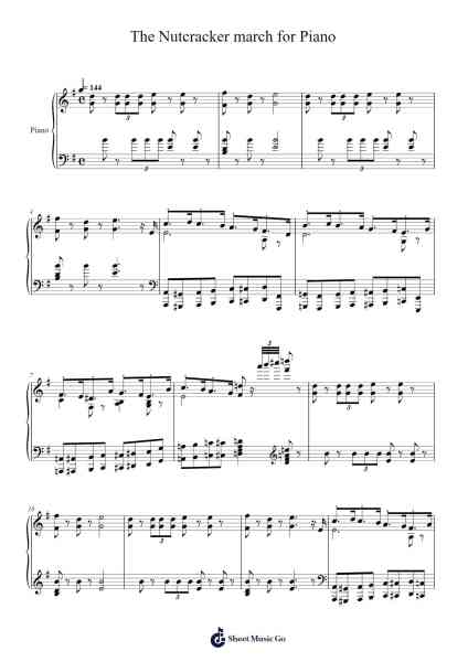 The Nutcracker march for Piano Sheet Music by Pyotr Ilyich Tchaikovsky-Arr.Bosdric