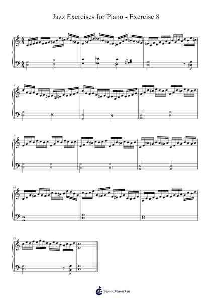 Jazz Exercises for Piano - Exercise 8 Sheet Music by Oscar Peterson-Arr.Junechad