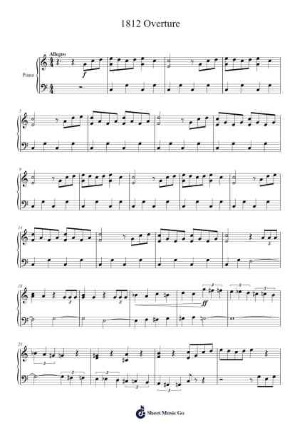 1812 Overture, Op. 49 Sheet Music by Pyotr Ilyich Tchaikovsky-Arr.Yetkim Vauglvis