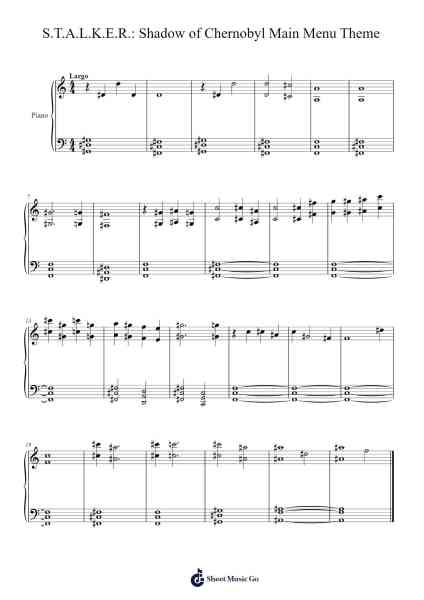 S.T.A.L.K.E.R.: Shadow of Chernobyl Main Menu Theme Sheet Music by Dibott-Arr.Wattle