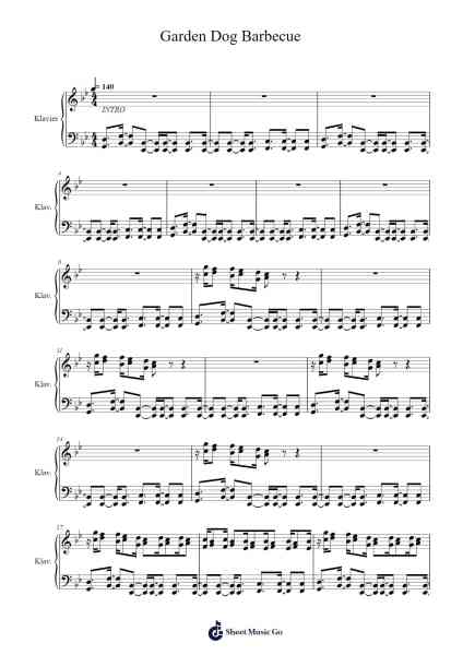 Garden Dog Barbecue Sheet Music by Gogo Penguin-Arr.Gunchi