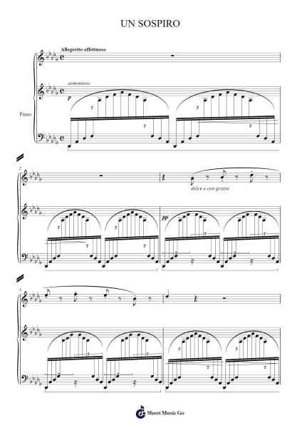 Études d'exécution transcendante S.144, No. 3 "Un Sospiro" Sheet Music by Franz Liszt-Arr.Yetkim Vauglvis