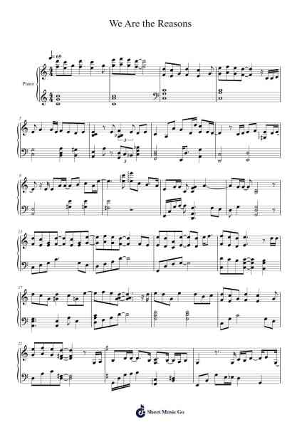 We Are the Reasons Sheet Music by Avalon-Arr.Kelniell Bircer