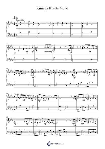 Kimi ga Kureta Mono Sheet Music by Shizuka Kudo-Arr.Chauburne Fowblair