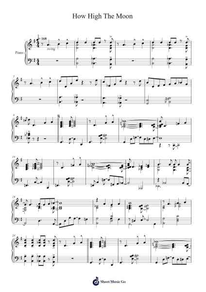 How High The Moon Sheet Music by Morgan Lewis-Arr.Genus