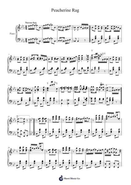 Peacherine Rag Sheet Music by Scott Joplin-Arr.Dukim