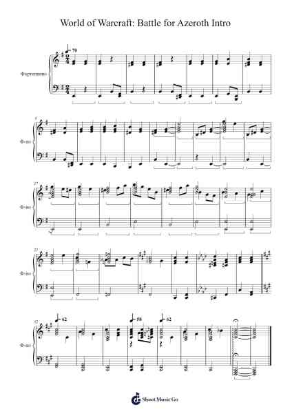 World of Warcraft: Battle for Azeroth Intro Sheet Music by Nickita Korbut-Arr.Dilpont Trollsper