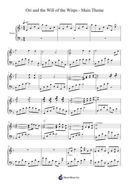 Ori and the Will of the Wisps - Main Theme Sheet Music by Gareth Coker-Arr.Lupeg