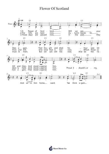 Flower Of Scotland Sheet Music by The Corries-Arr.Jeno Willlotte