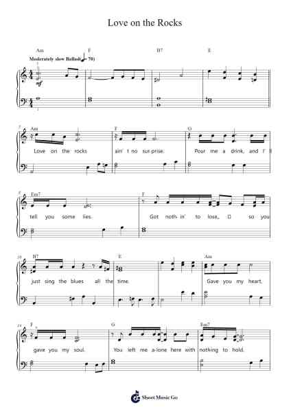 Love on the Rocks Sheet Music by Neil Diamond-Arr.Vindiah Jeanvis