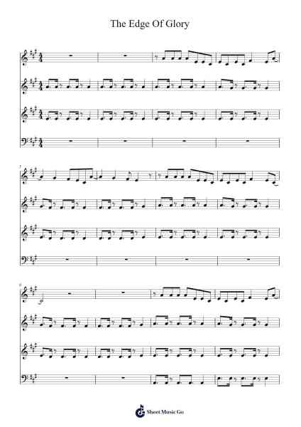 The Edge Of Glory Sheet Music by -Arr.Cookelus