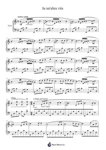 In un'altra vita Sheet Music by Lorenzo Fragola-Arr.Wrightrae