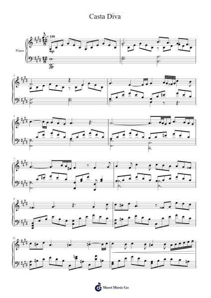 Casta Diva from Norma Sheet Music by Vincenzo Bellini-Arr.Hornker