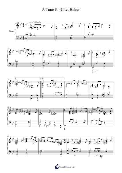 A Tune for Chet Baker Sheet Music by Elrwood Freester-Arr.Crailynn Rodlan