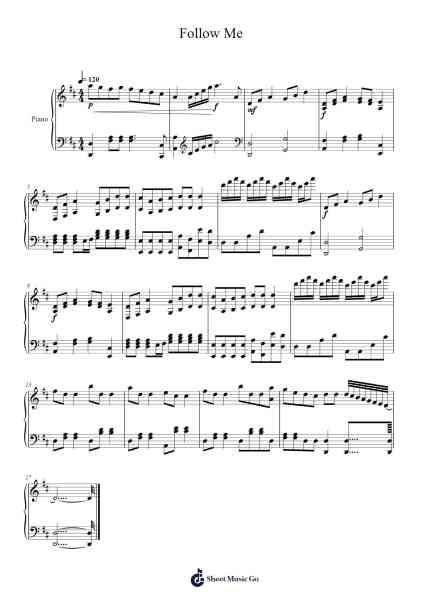 Follow Me - Pokémon Diamond/Pearl/Platinum Sheet Music by Go Ichinose-Arr.Alruth