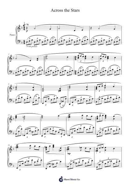 Across the Stars Sheet Music by John Williams-Arr.Gillnise