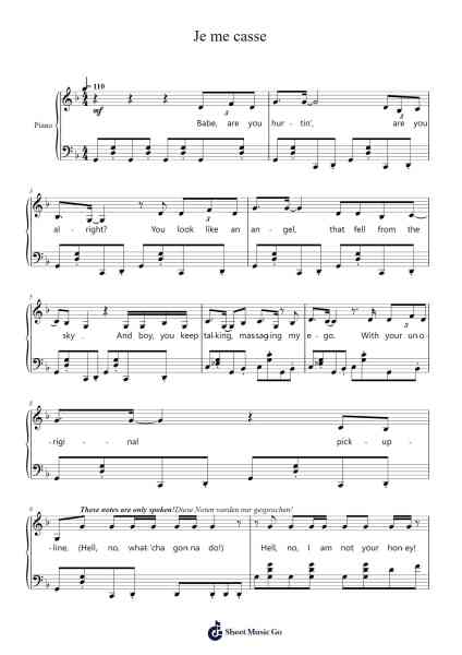 Je me casse Sheet Music by Destiny Chukunyere-Arr.Copharine