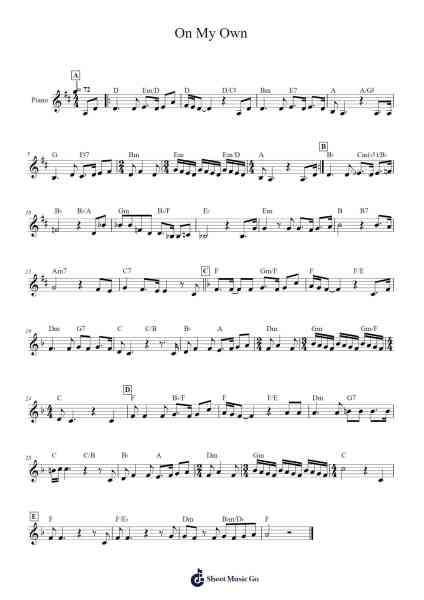 On My Own (from Les Miserables) Sheet Music by Claude-Michel Schönberg-Arr.Sigwy Lorxine