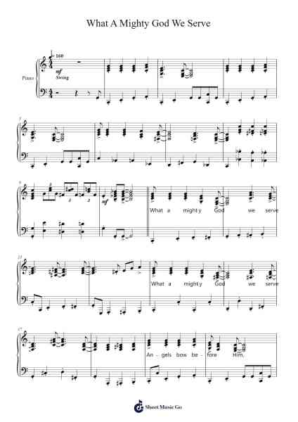 What A Mighty God We Serve Sheet Music by Misc Praise Songs-Arr.Tenings