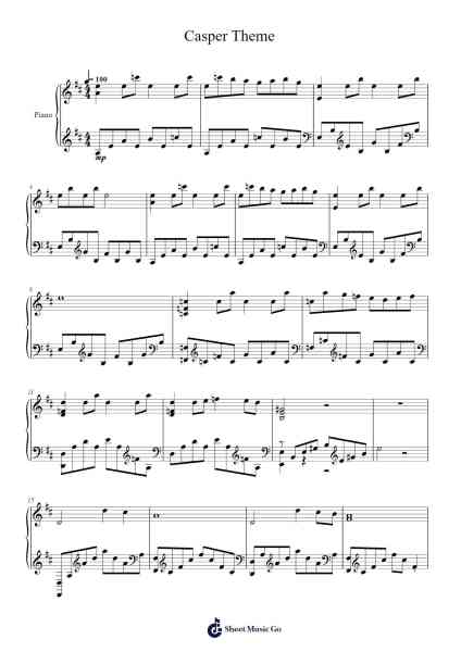 Casper Theme Sheet Music by -Arr.Gosnix