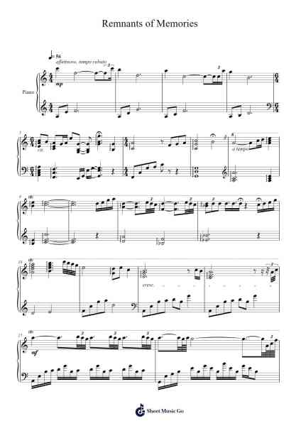 Remnants of Memories Sheet Music by Yasunori Mitsuda-Arr.Odefred