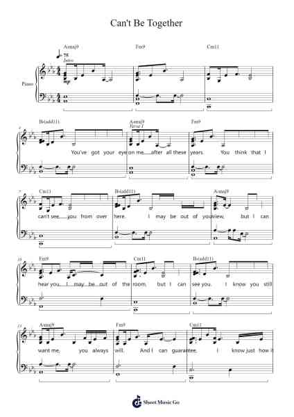Can't Be Together Sheet Music by Adele-Arr.Twainsel