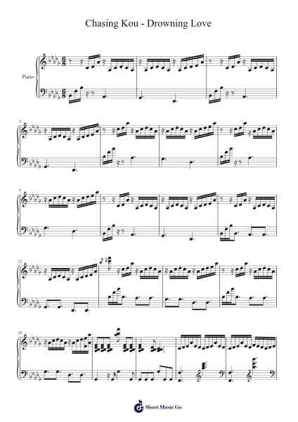 Chasing Kou - Drowning Love Sheet Music by Shuichi Sakamoto-Arr.Sampeg
