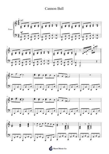 Cannon Ball Sheet Music by undefined-Arr.Phisan Lionelphy