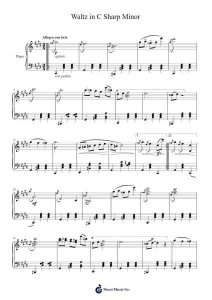Waltz in C Sharp Minor Sheet Music by pinchoi-Arr.Olch