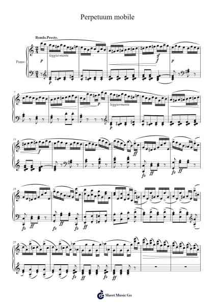 Perpetuum Mobile Sheet Music by Carl Maria von Weber-Arr.Tesssaul