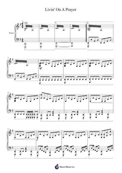 Livin' On A Prayer Sheet Music by Bon Jovi-Arr.Crybe Hickssia