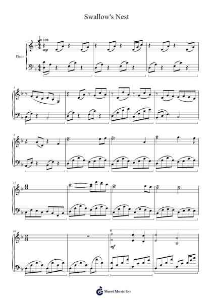 Swallow's Nest - Ori and the Blind Forest Sheet Music by Gareth Coker-Arr.Gracejosh
