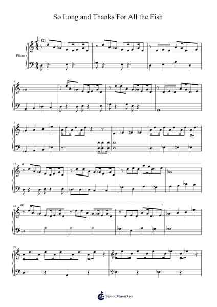 So Long and Thanks For All the Fish Sheet Music by Joby Talbot-Arr.Mervan