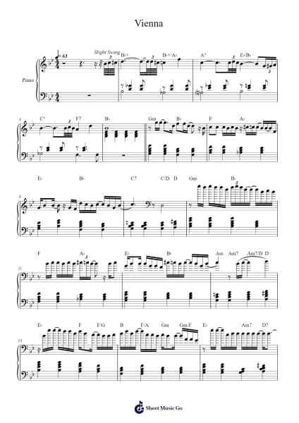 Vienna Sheet Music by Billy Joel-Arr.Montholt