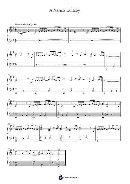 A Narnia Lullaby Sheet Music by Harry Gregson-Williams-Arr.Chrismay Penniah