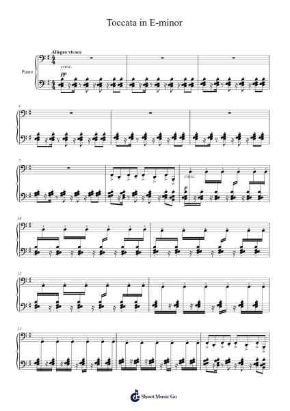 Toccata in E-minor Sheet Music by Yorkkim-Arr.Lewcar