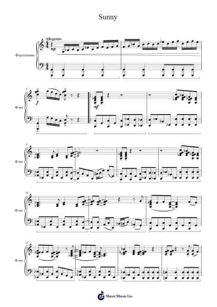Sunny Notenblatt von Bobby Hebb-Arr.Bardse Halwatt