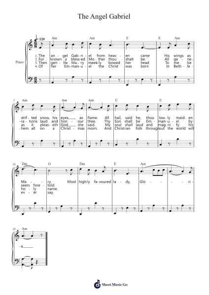 The Angel Gabriel Sheet Music by Misc Traditional-Arr.Adnest Fitzvin