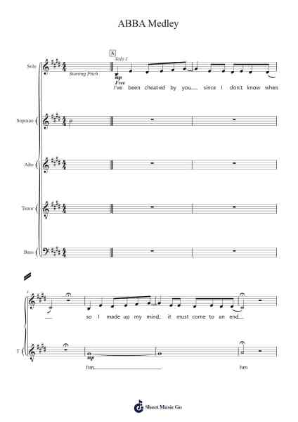 ABBA Medley Sheet Music by ABBA-Arr.Osrias Drewnia