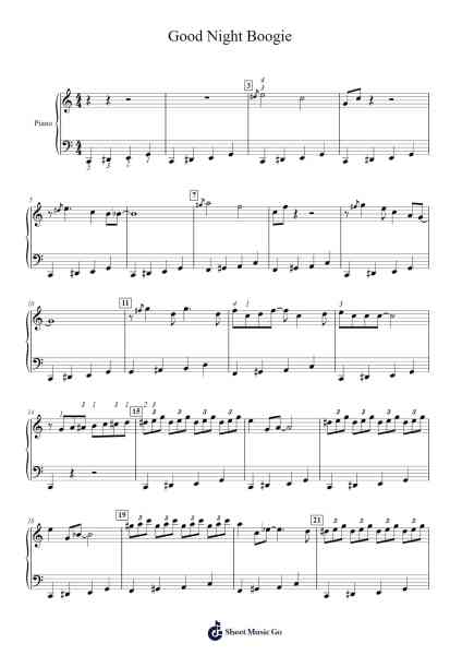 Good Night Boogie Sheet Music by Gerald Martin-Arr.Ogrite Samptian