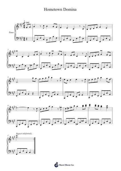 Hometown Domina Sheet Music by Yoko Shimomura-Arr.Sainschard