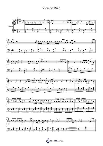 Vida de Rico Sheet Music by Camilo-Arr.Trollfax