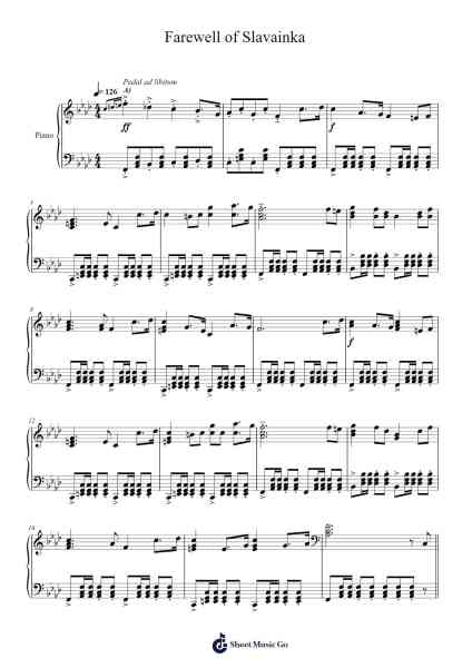 Farewell of Slavianka Sheet Music by Vasiliy Agapkin-Arr.Duttdes Dawnpril