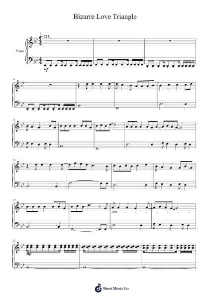 Bizarre Love Triangle Sheet Music by New Order-Arr.Paggo Bruhale