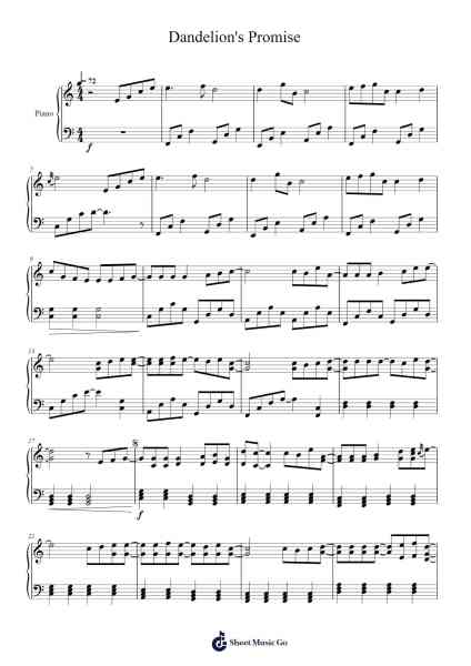 Dandelion's Promise Sheet Music by Jay Chou-Arr.Grever Carhume