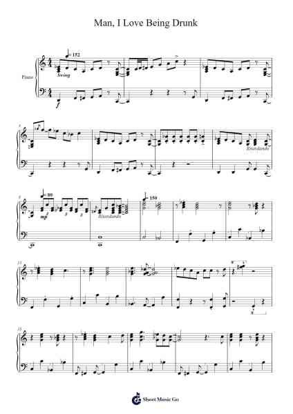 Man, I Love Being Drunk Sheet Music by Will Wood and the Tapeworms-Arr.Keyjean Leighmuel