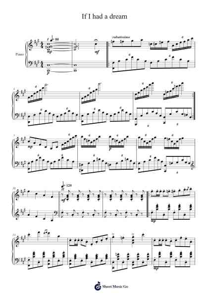If I Had a Dream Sheet Music by Li Yang Yang-Arr.Gailgale