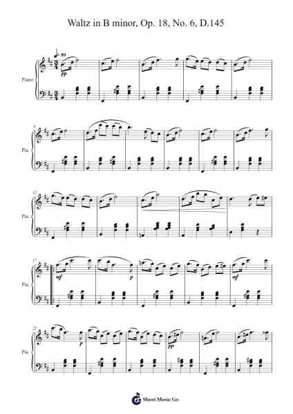 Waltz in B minor, Op. 18, No. 6, D.145 Sheet Music by Frédéric Chopin-Arr.Shawloyd