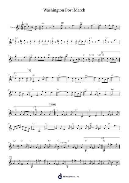 The Washington Post March Sheet Music by John Philip Sousa-Arr.Thodoreien