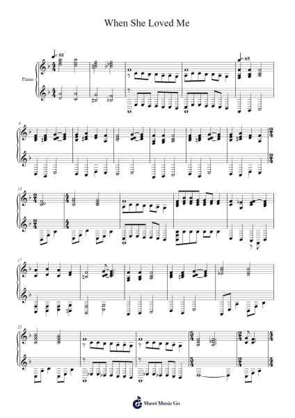 When She Loved Me Sheet Music by Sarah McLachlan-Arr.Urrite